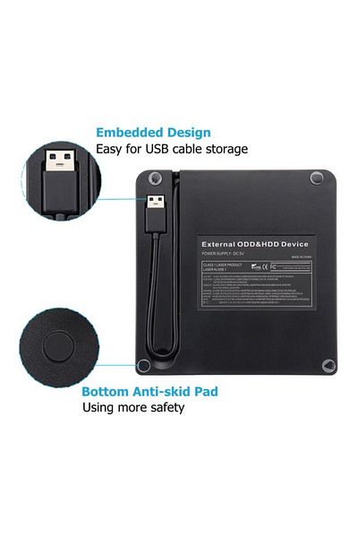 Generic Portable USB DVD Drive Black