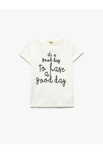 Koton Printed Crew Neck Cotton Short Sleeve T-Shirt
