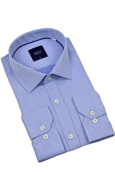 KAMER Cămașă clasică Dobby cu mânecă lungă pentru bărbați 3683 BGL-ST04393