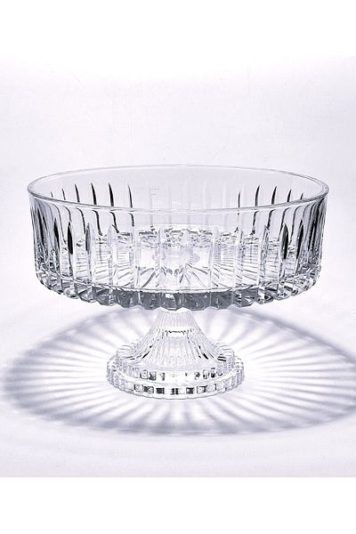 Paşabahçe 25 cm Footed Tableware Presentation Bowl Decor Cutting Handcrafted