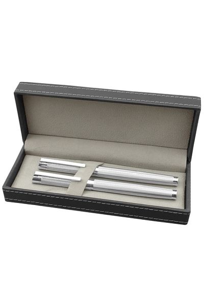 GiftExpress Silver Classic Ballpoint Pen and Pen Set