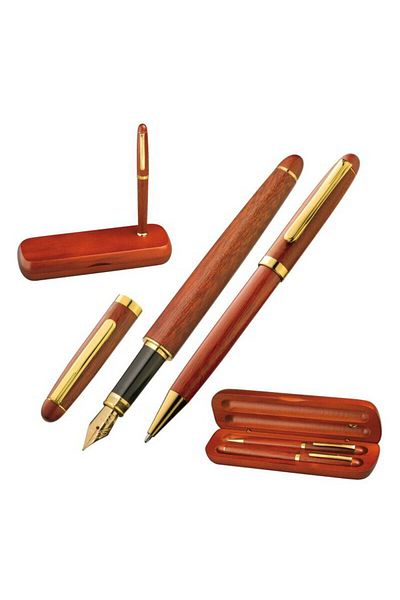 GiftExpress Rosewood Ballpoint Pen and Pen Set