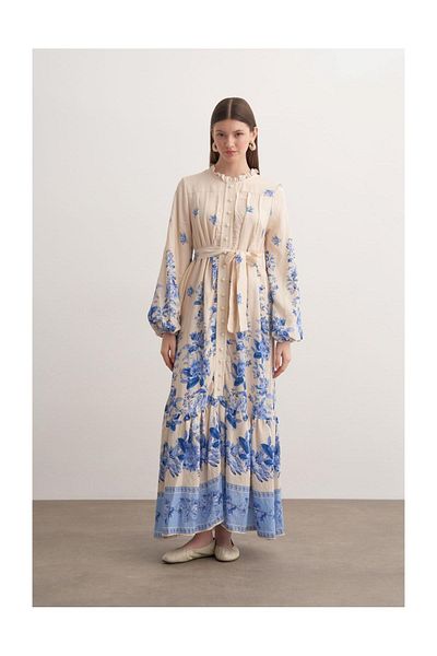 FUSHYA Floral Patterned Voile Dress