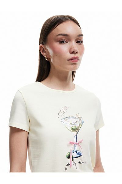 Koton Short Sleeve Crew Neck Printed Cotton T-Shirt