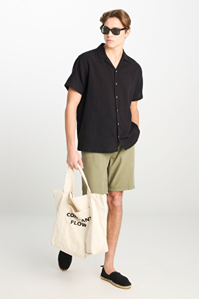 Lee Μαύρο πουκάμισο από 100% βαμβάκι με χαλαρή εφαρμογή