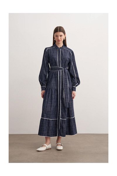 FUSHYA Striped Denim Dress