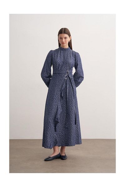 FUSHYA Rochie cu volane cu imprimeu leopard
