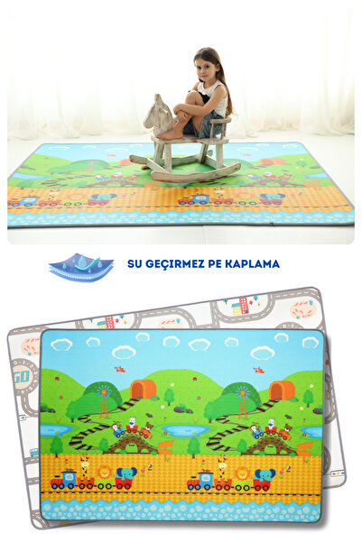Coolmats Çift Taraflı Çocuk Oyun Matı, Soğuk Geçirmez Aktivite Alanı, Leke Tutmaz Oyun Halısı