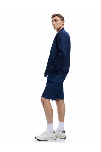 Koton Beli Bağcıklı Bermuda Slim Fit Jean Şort