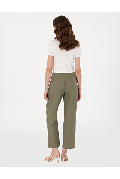 Pierre Cardin Haki Carrot Fit Keten Pantolon 50301256-VR027