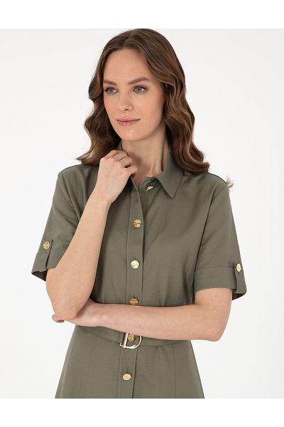 Pierre Cardin Khaki Regular Fit Woven Dress 50301025 -Vr027