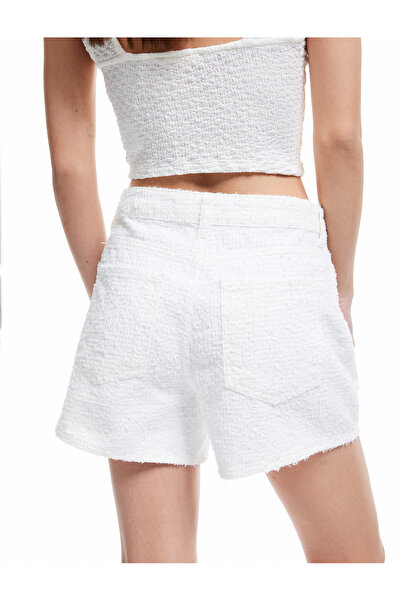 Koton Yüksek Bel Cepli Pamuklu Mini Şort