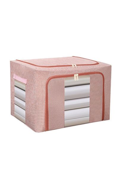 Flippy Storage Box 66 L, 50x40x33 cm, Metal Frame, Stable Plastic Base Support, Powder Pink