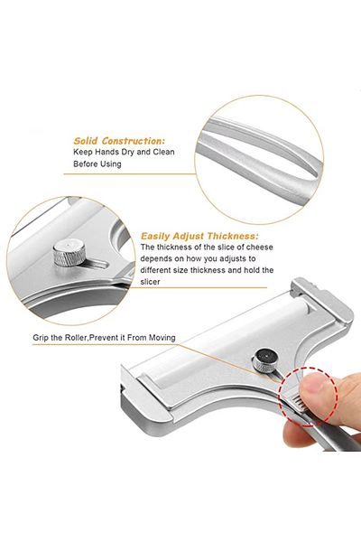 Choice Silver Cheese Slicer Cheese Scraper With Adjustable Thickness Butter Cheese Shaver Butter Slicer Mul