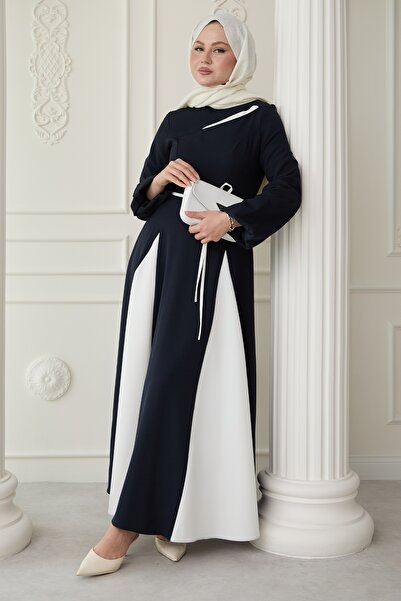 InStyle Διπλό Φόρεμα Navy Blue με σχισμή