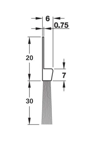 ÇELİKEL Under Door Brush Aluminum 100 Cm H Type Price per Piece