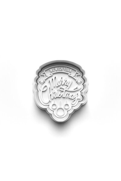 Adana Pasta Malzemeleri Christmas New Year Text Cooky Cutter and Stamper 3D-0...
