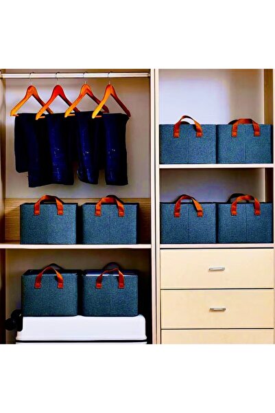 Flippy Storage Box Type Basket, Flippy, Textile, Foldable, 47x20x28 cm, Washable, with Handles, Blue