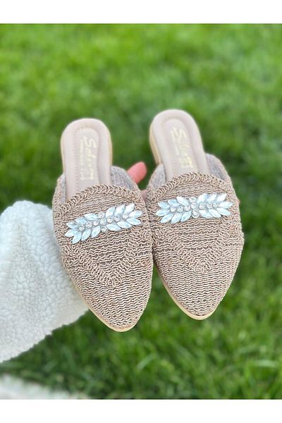 Bold Boutique Women's Stylish Stone Detailed Slippers, Women's House Slippers, Slippers