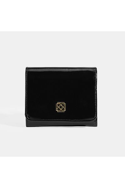 Desa Women's Black Patent Leather Wallet