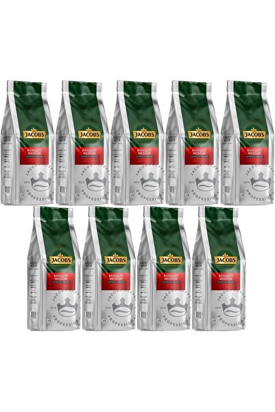 Jacobs Banquet Medium Çekirdek Kahve 1KG (Espresso Beans) (9 Lu Set)