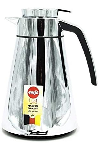 emsa Cone Flask, 1L, Chrome – Stylish, Durable, Leak-Proof with Long-Lasting Thermal Insulation