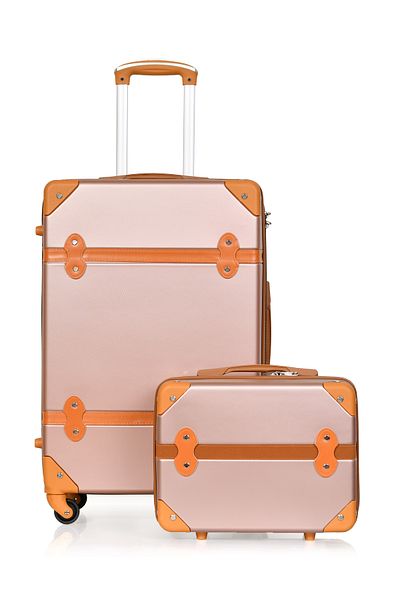 MORANO Morano Classic Vintage 24" Spinner Luggage with Safety Lock and Handbag