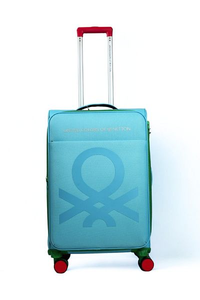 United Colors of Benetton BNTE-50 24 Inch- Checked Luggage with TSA Lock- LIGHT BLUE