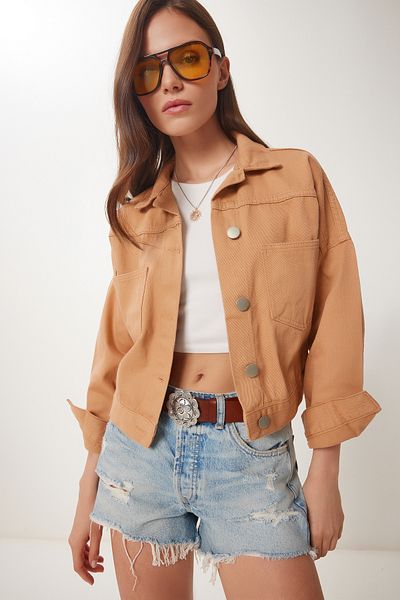 Lovelyİstanbul Дънково яке с джобове CAMEL LDF0001