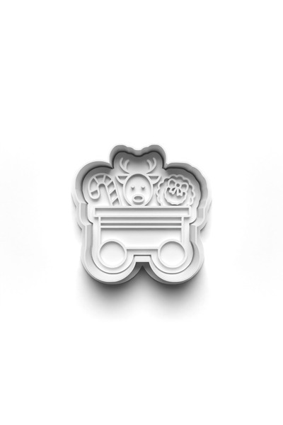 Adana Pasta Malzemeleri Christmas Train Cooky Cutter and Stamper 3D-0707_4