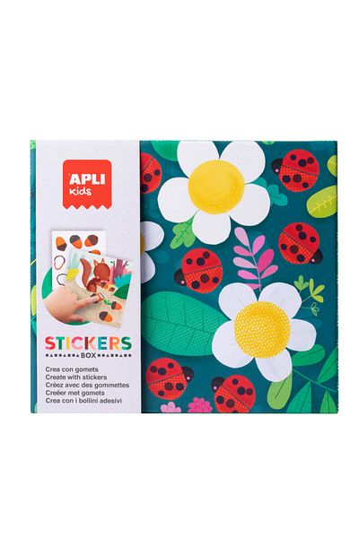 Apli Kids Joc educativ cu stickere, in cutie, Buburuze si ciupercute, Apli, +3 ani