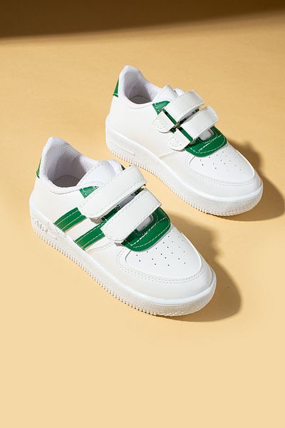 Pembe Potin Children's Unisex White Sole Sneakers Velcro Sports Comfortable Children's Shoes