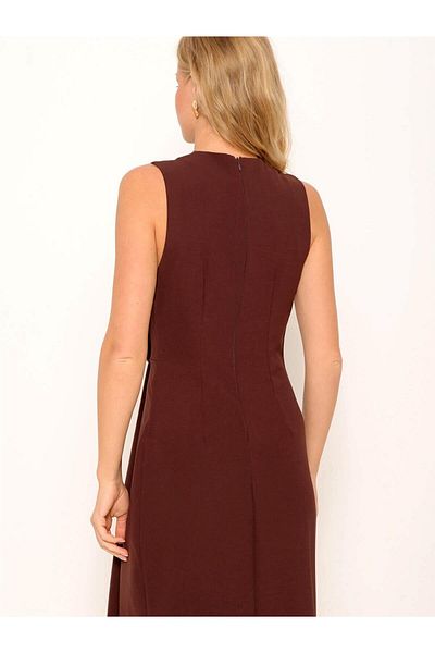 Coral Buckle Dress - Brown Side Buckles