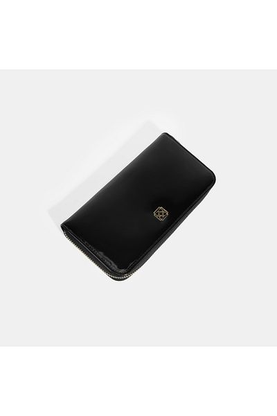 Desa Women's Black Patent Leather Wallet