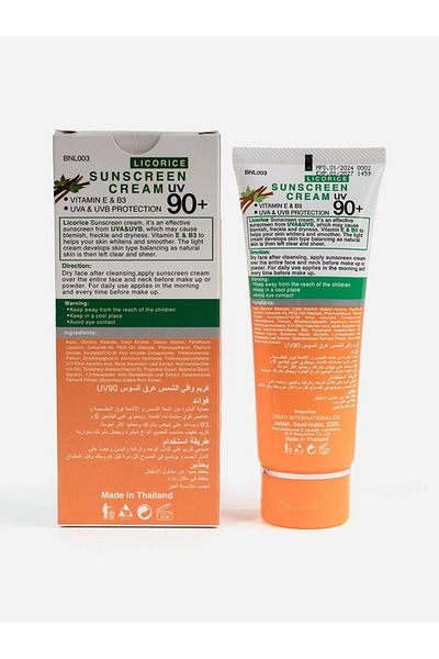 Banana Leaf 100g Licorice Sunscreen Cream Vitamin E & B3 -uv90