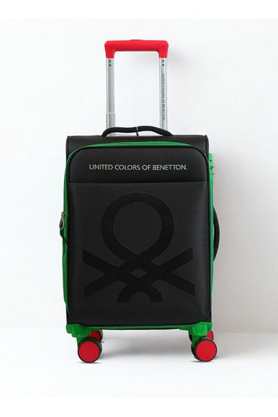 United Colors of Benetton حقيبة سفر BNTE-50 مقاس 20 بوصة مزودة بقفل إدارة أمن النقل | خامة - أسود