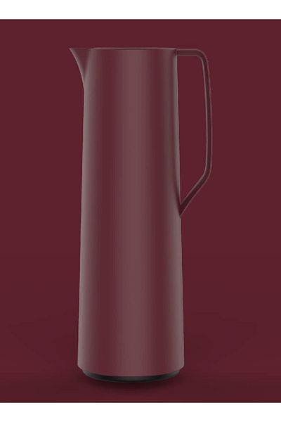 emsa ​Emsa Motiva Vacuum Jug, 1L, Wine Red – Nordic Design, Quick Press Closure, 12h Hot & 24h Cold
