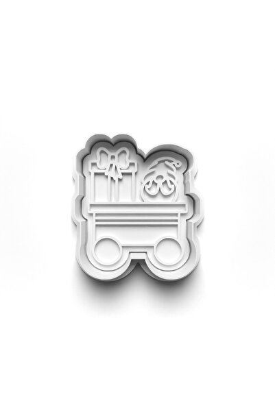 Adana Pasta Malzemeleri Christmas Train Cooky Cutter and Stamper 3D-0707_2