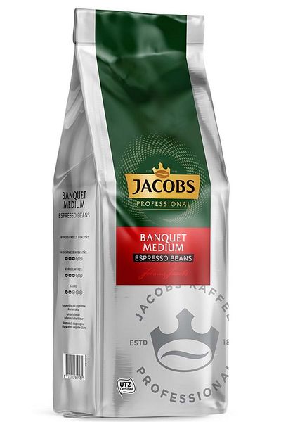 Jacobs بنكهة القهوة المتوسطة 1 كجم (حبوب اسبريسو) (مجموعة من 2)