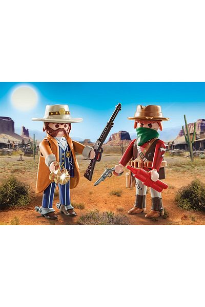 Playmobil Set of 2 Playmobil figures - Bandit and sheriff