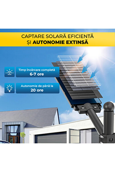 CLASSLIGHTS Ηλιακή λάμπα 600W με μονοκρυσταλλικό ηλιακό πάνελ, 480 LED, μπάρα + τηλεχειριστήριο,