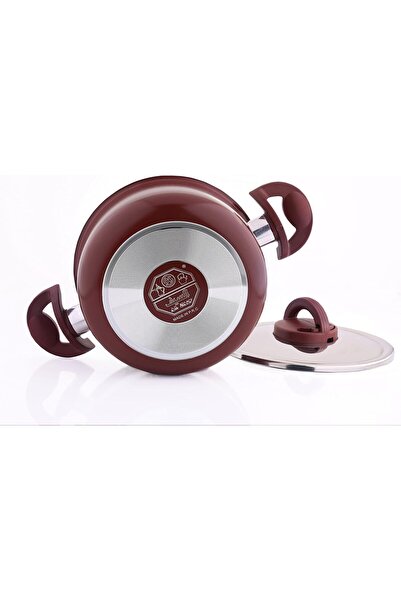 ALSAIF Vitro Cookware Set, 8 Pieces, Burgundy Red, Aluminum By Al-saif Co