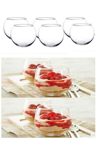 Generic 6-piece clear cheesecake glass cups
