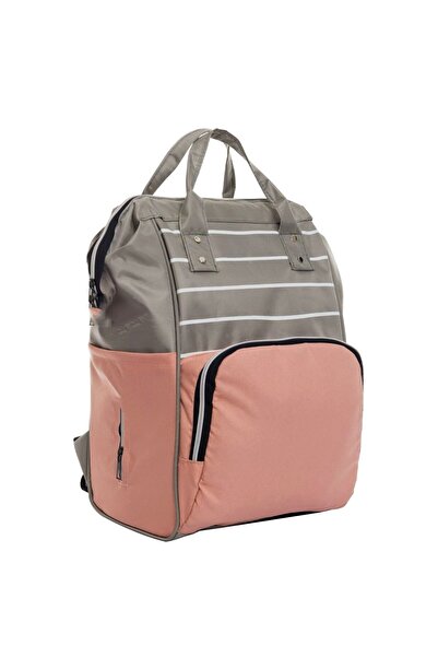 bebegen Gri Somon Çizgili Anne Bebek Sırt Çantası