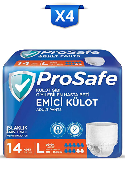PROSAFE Külotlu Yetişkin Hasta Bezi Emici Külot Bel Ölçüsü 110-150cm Büyük(L)...
