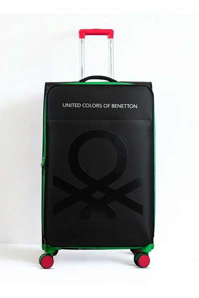 United Colors of Benetton BNTE-50 28 Inch- Checked Luggage with TSA Lock- BLACK