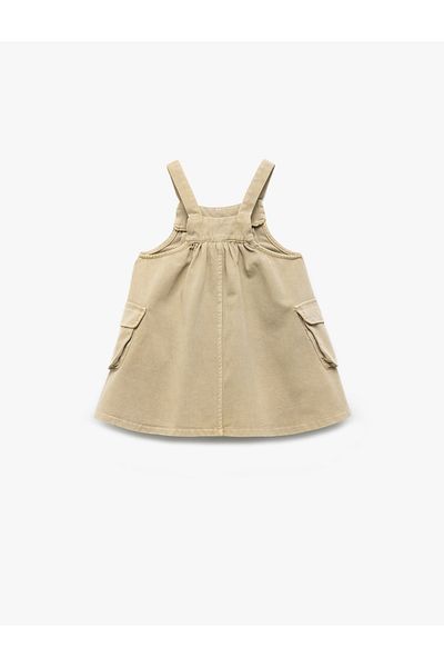 Koton Pocket Detailed Pleated Cotton Strap Dress