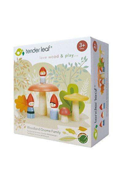 Tender Leaf Toys Familia gnomilor din padure, din lemn premium - Woodland Gno...