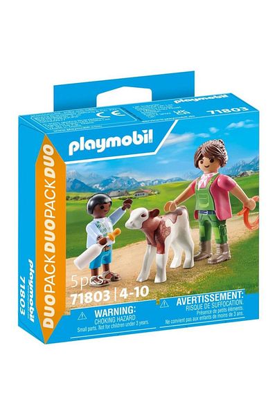 Playmobil Duo Pack - Farmer Woman with Child and Calf