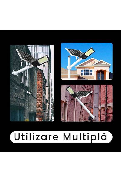 CLASSLIGHTS Lampă solară LED 500W, telecomandă și accesorii incluse - alb neutru, ElectroAZ